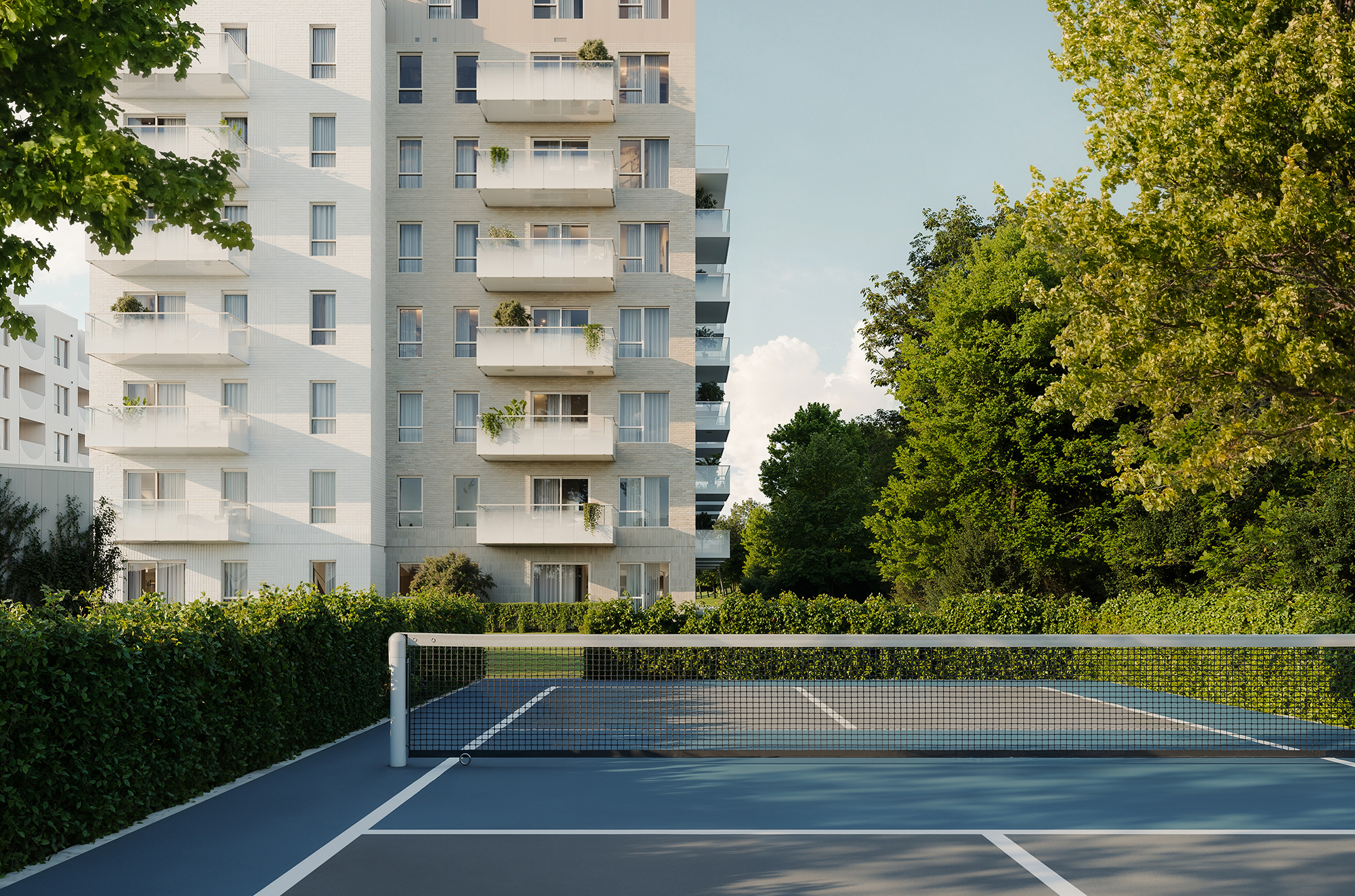 Piscine et jardins du projet Riviera